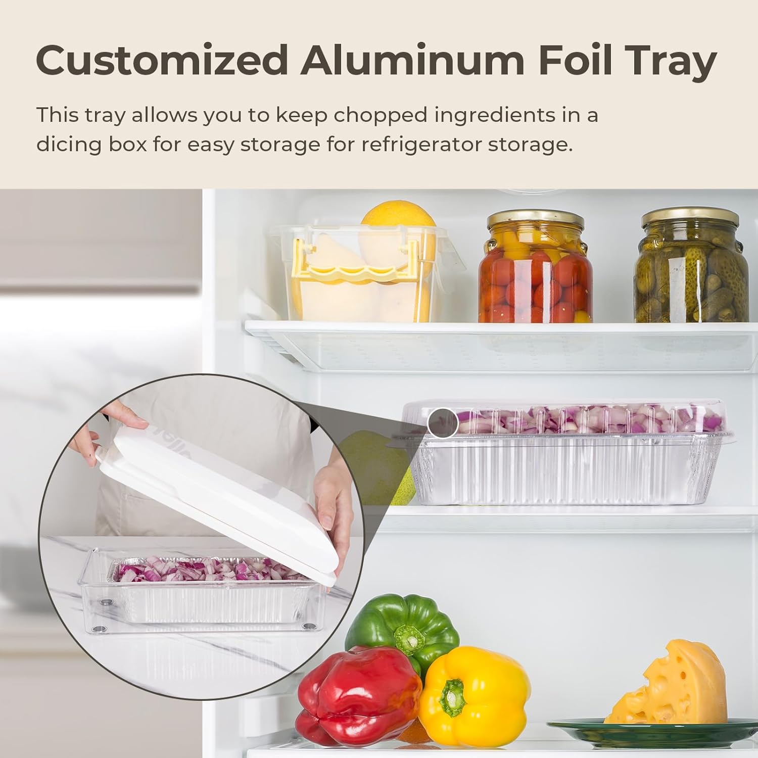 X Home Vegetable Chopper with 2 Blades and 3 Aluminum Pans White