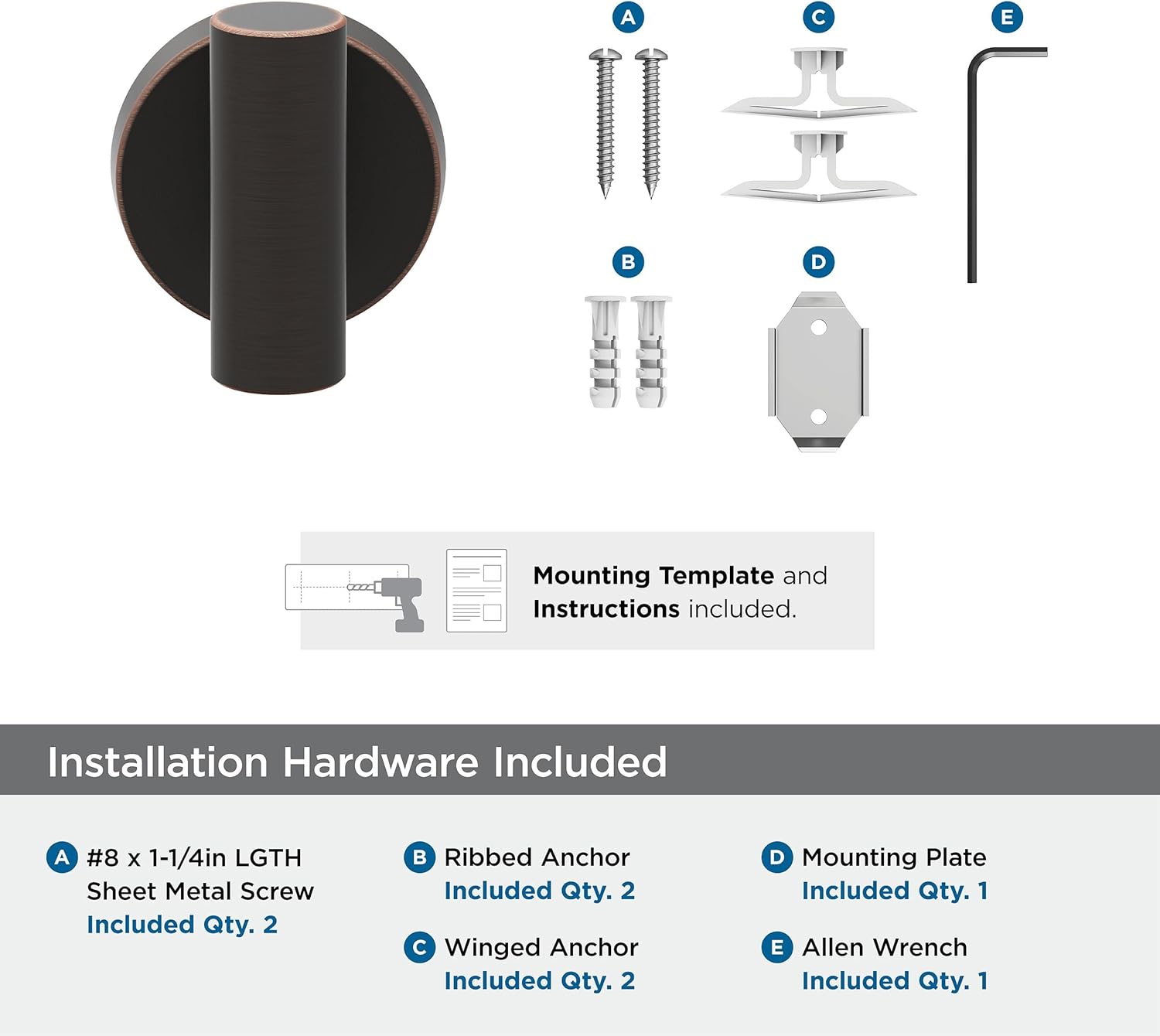 Amerock Oil Rubbed Bronze Robe Hook