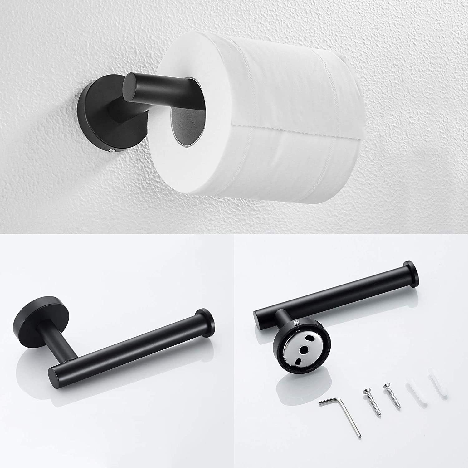 4-Piece Matte Black Bathroom Hardware Set