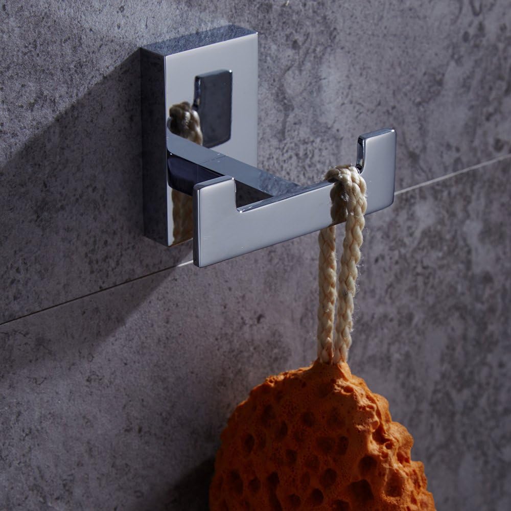 AUSWIND Chrome Brass Square Towel Hook with Lifetime Warranty
