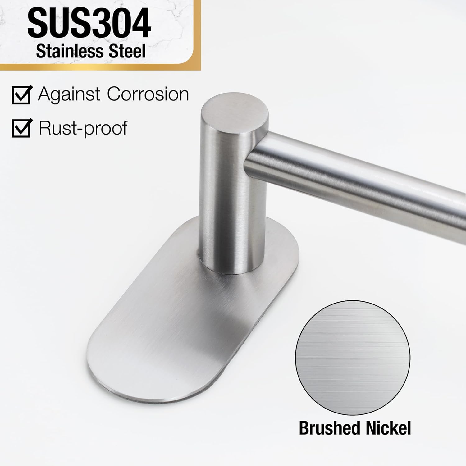 HITSLAM 30 Inch Self Adhesive Towel Bar No Drilling