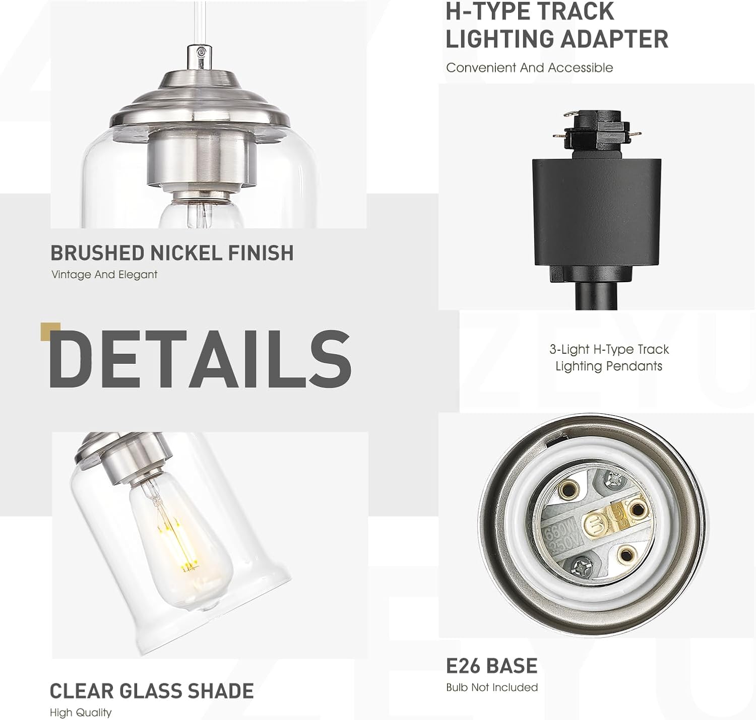 Zeyu 3 Light H Track Pendant Light Fixtures 1
