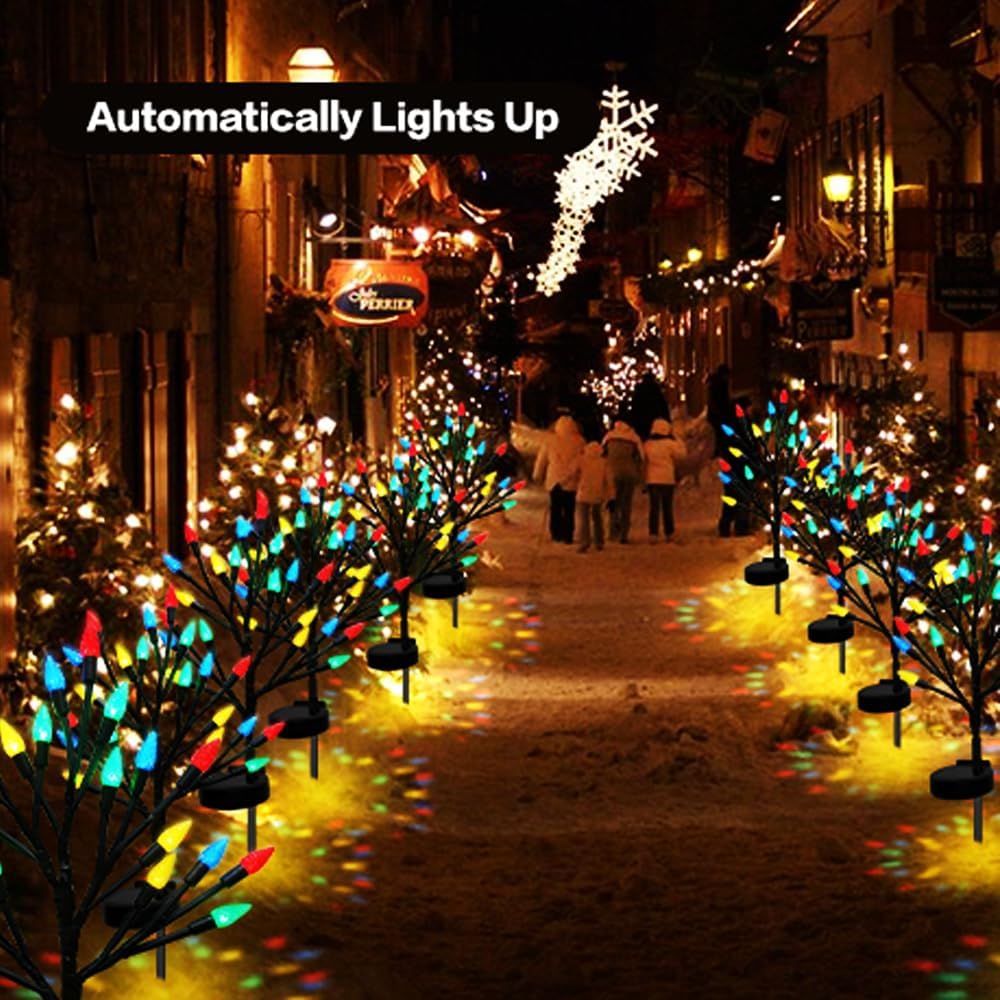 BeHiller Solar Strawberry Tree Lights 2PACK Outdoor Decor
