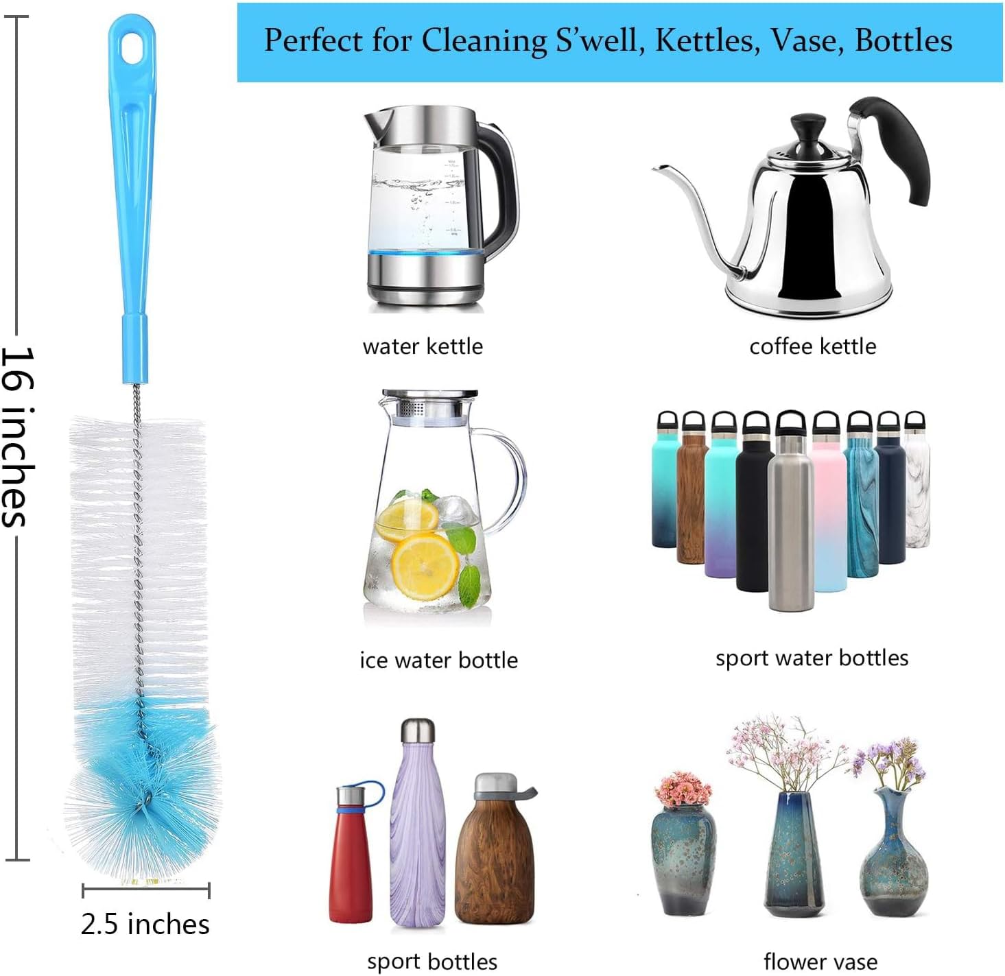 Alink 8-Pack Bottle Cleaning Brush Set