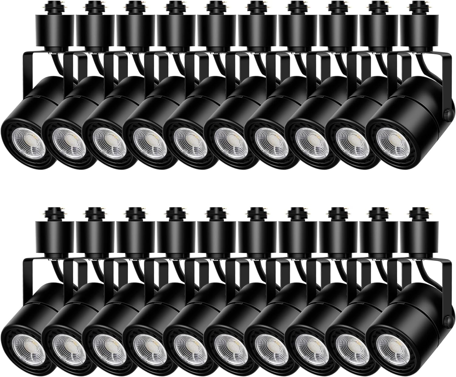 Motrackcao 10W Cool White Dimmable Track Light Heads 20-Pack Black