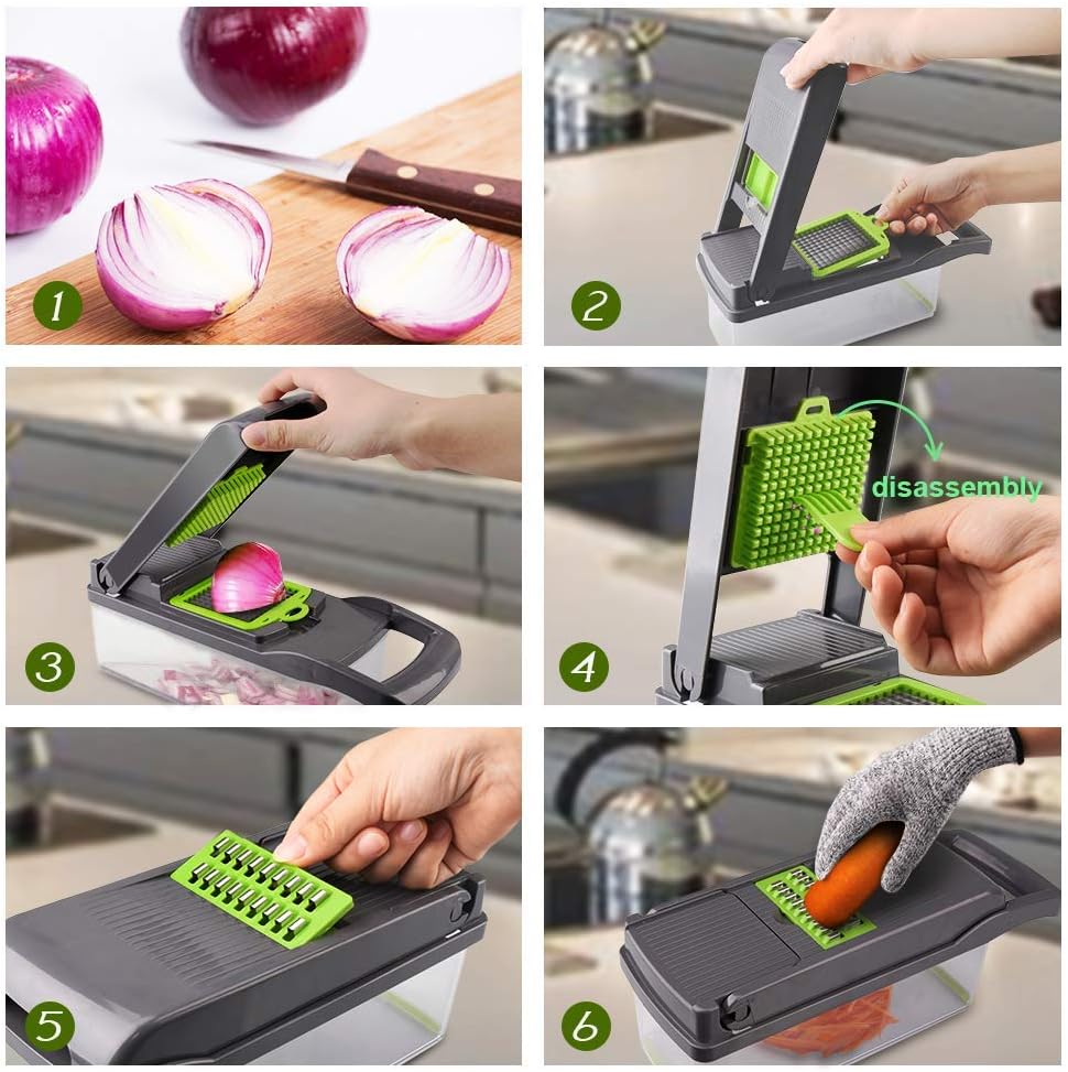 Drizom All-in-One Vegetable Chopper with 7 Blades