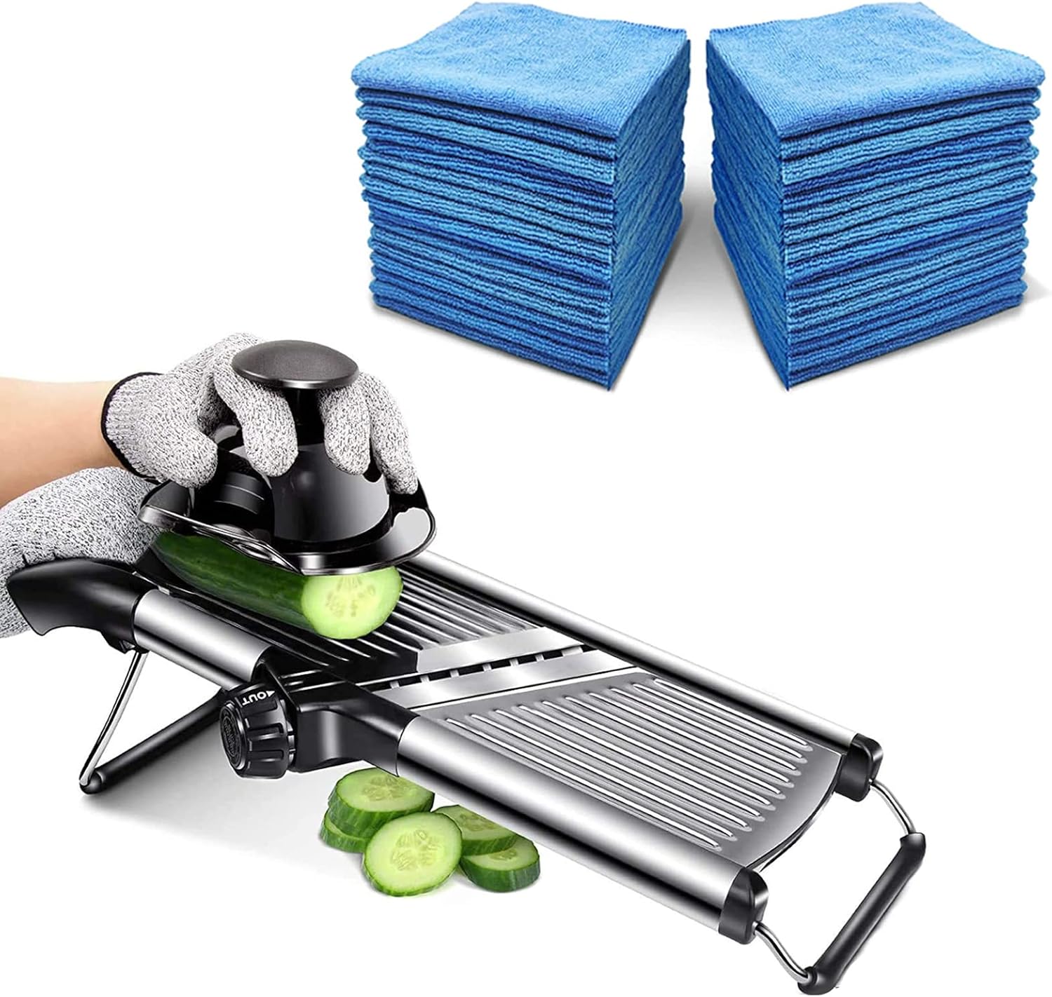 Masthome Mandoline Slicer with 36 Pack Cleaning Cloths