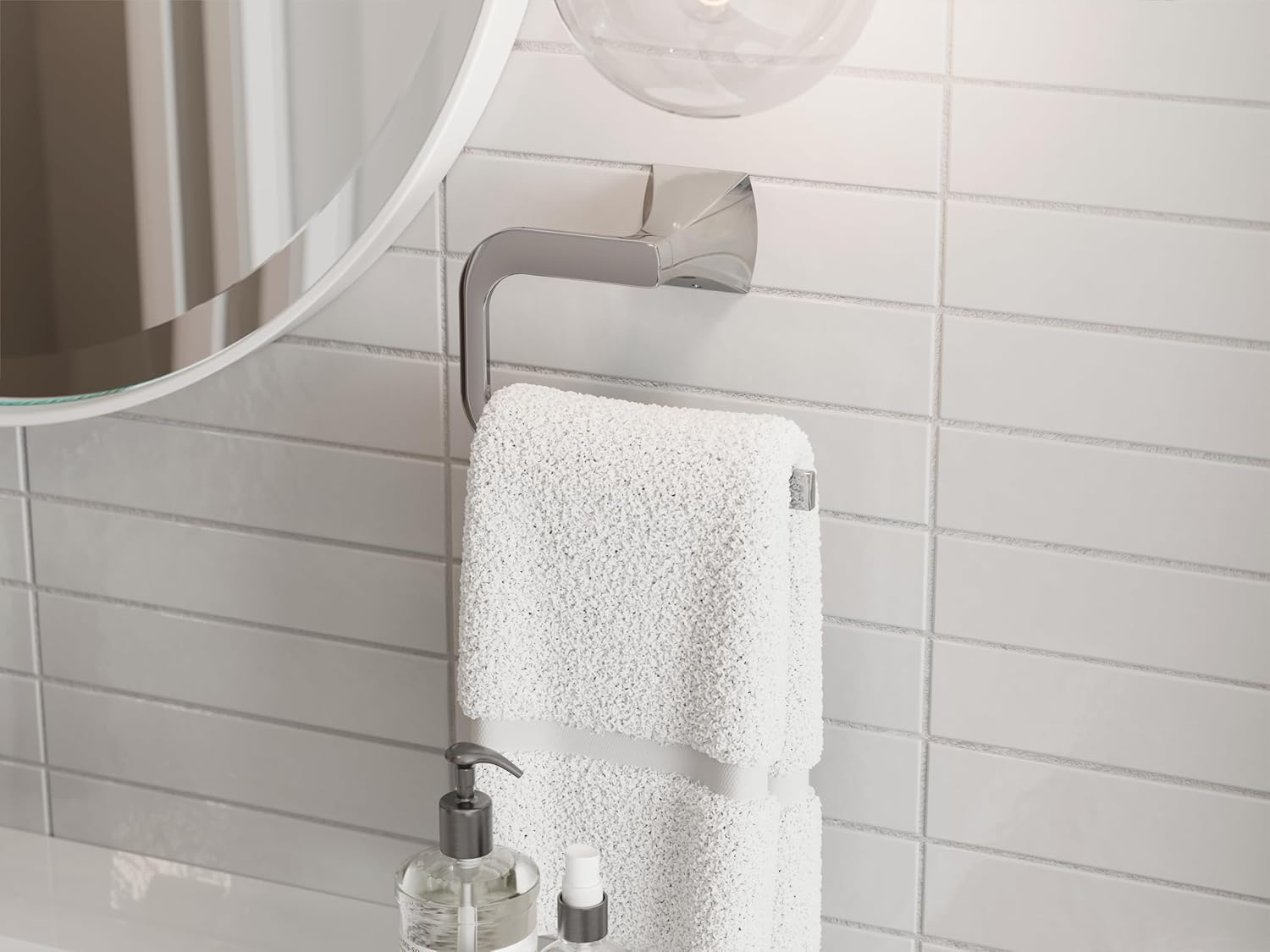 Pfister Bruxie Towel Ring Wall-Mounted Polished Chrome