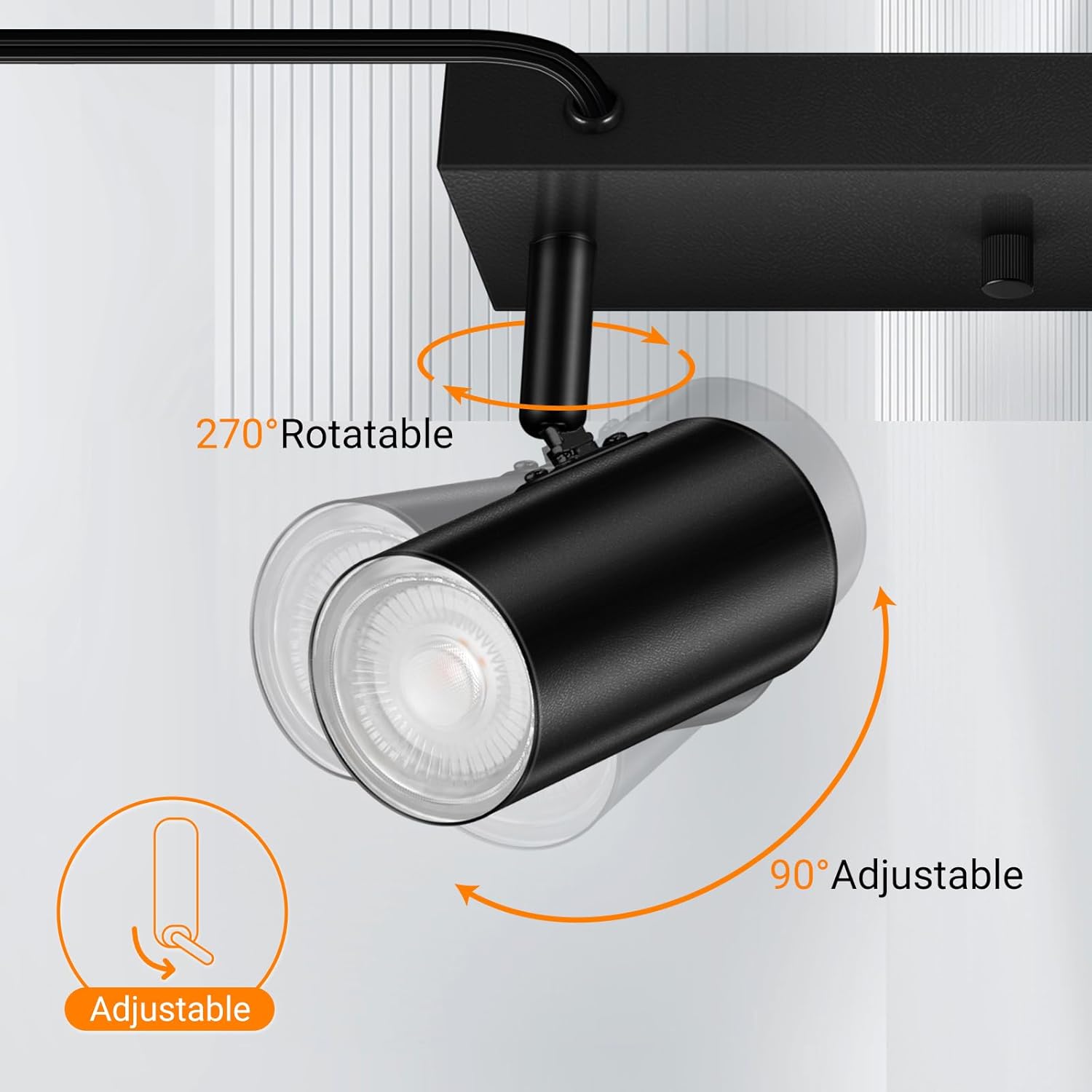 AUQUEE 3 Light Track Lighting Kit with Rocker Switch