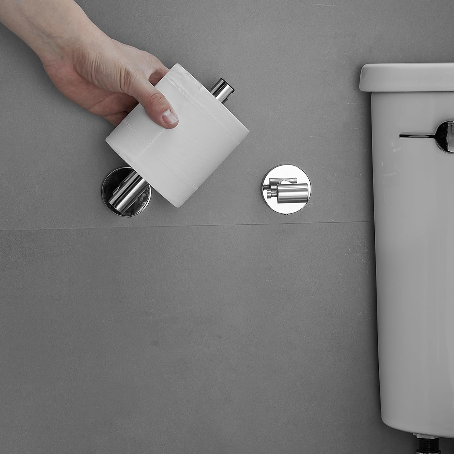 BWE Chrome Double Post Toilet Paper Holder 1