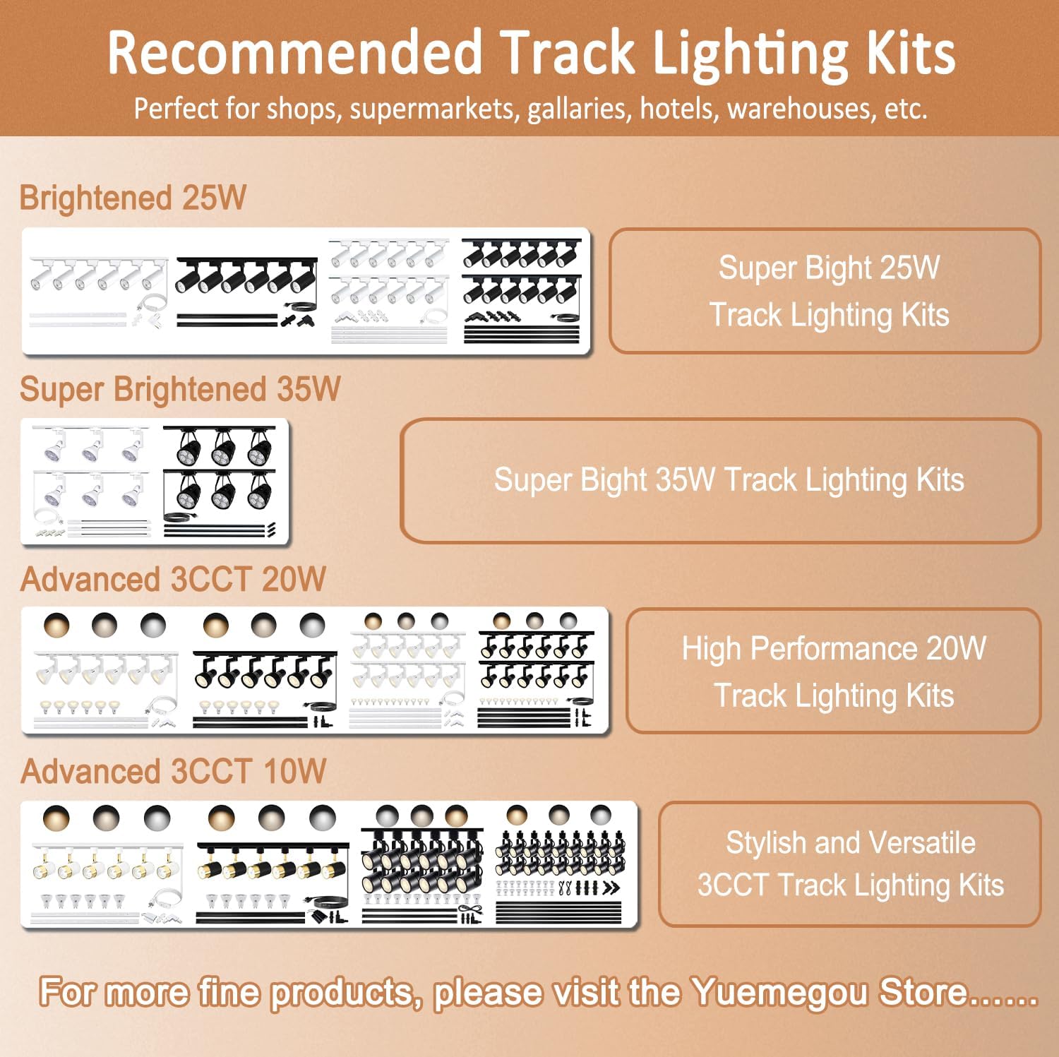 Yuemegou H Track L Connector for Track Lighting System