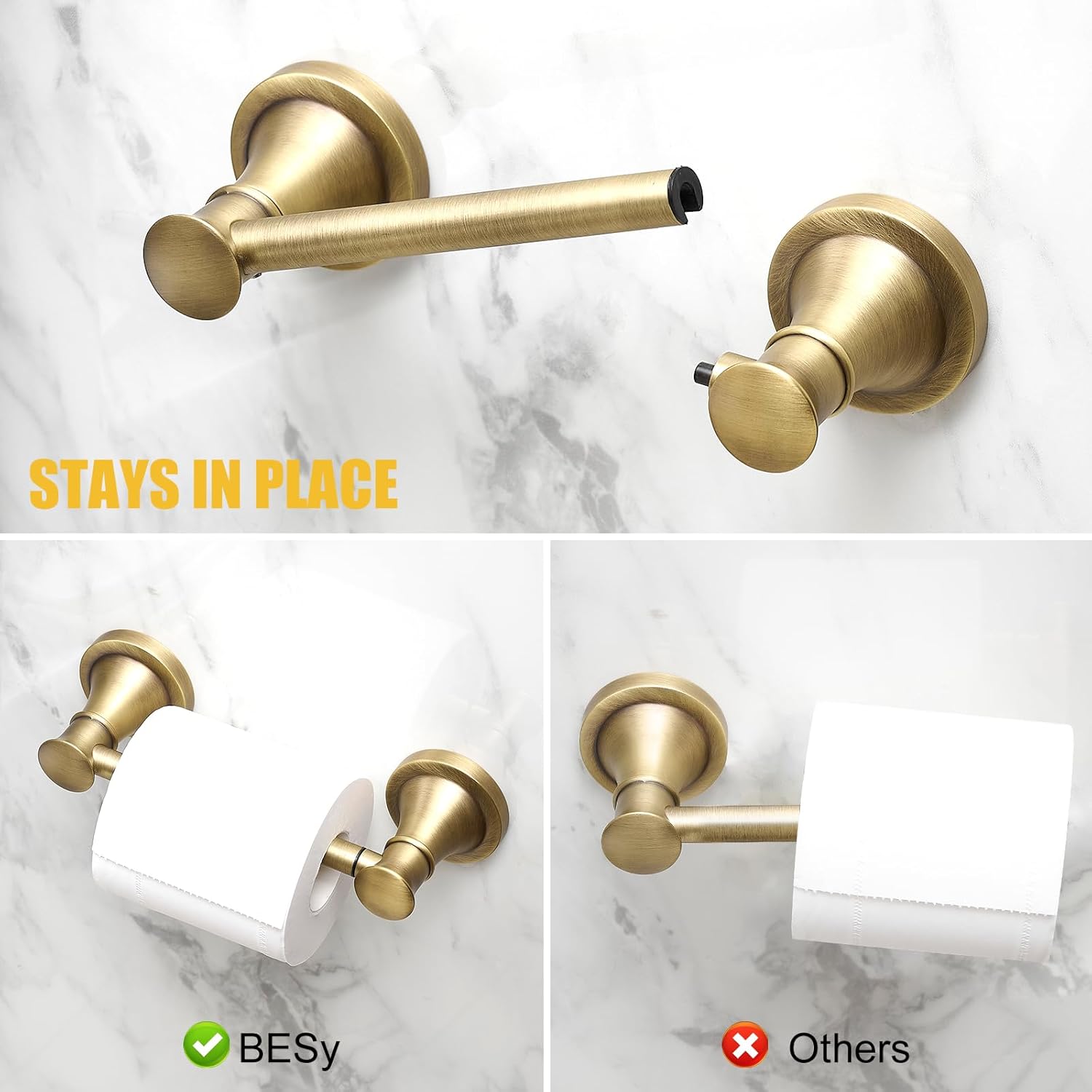 BESy Wall Mounted Toilet Paper Holder Stainless Steel