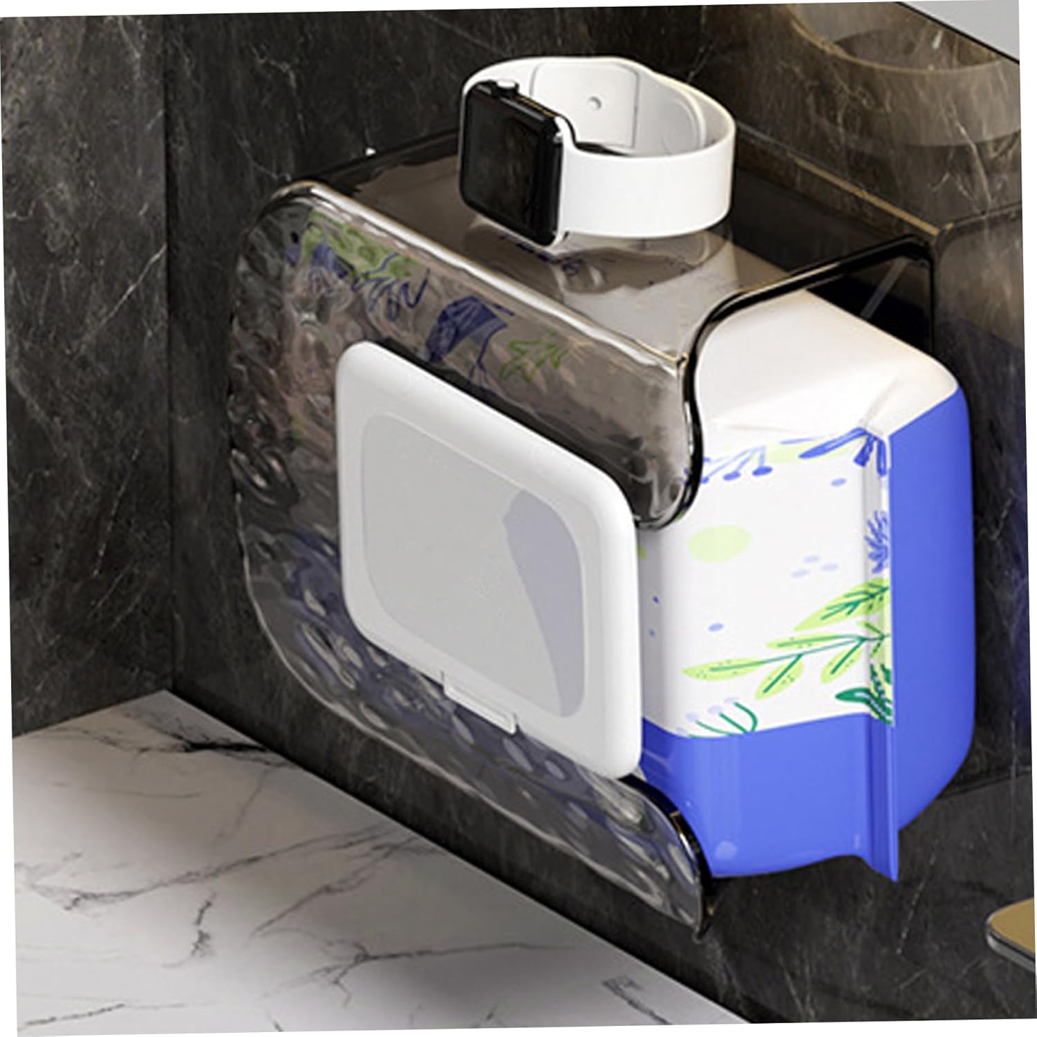 XUEYEGONGJI Wipes Dispenser Wall Mount Transparent Grey