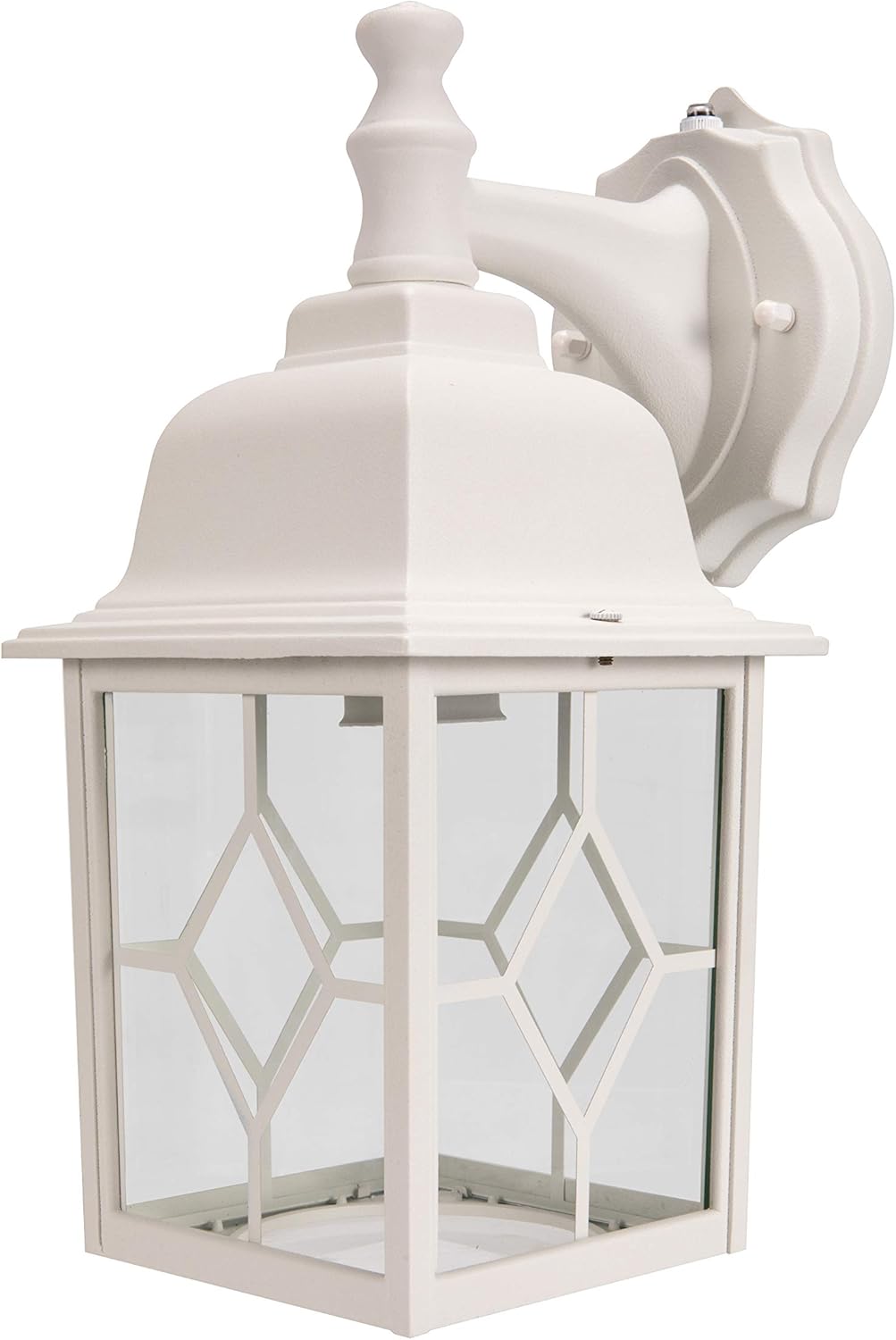 LIT-PaTH Dusk to Dawn Wall Lantern White Outdoor Light Fixture
