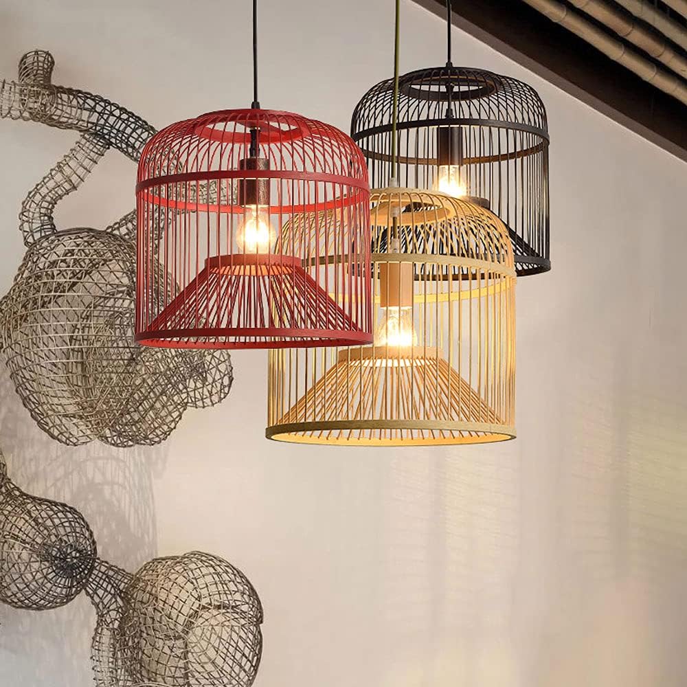 Hand-Woven Bamboo Pendant Lamp with Adjustable Height 1