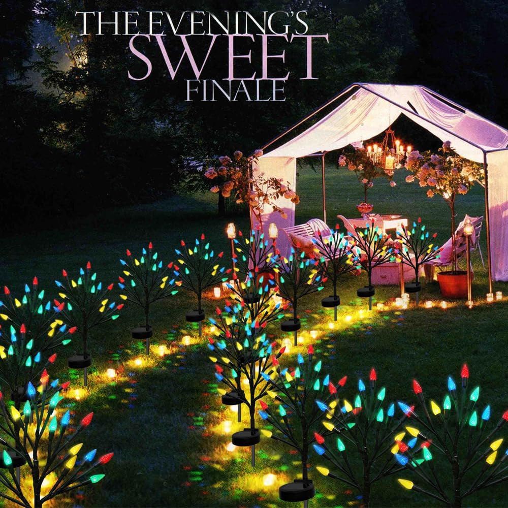 BeHiller Solar Strawberry Tree Lights 2PACK Outdoor Decor