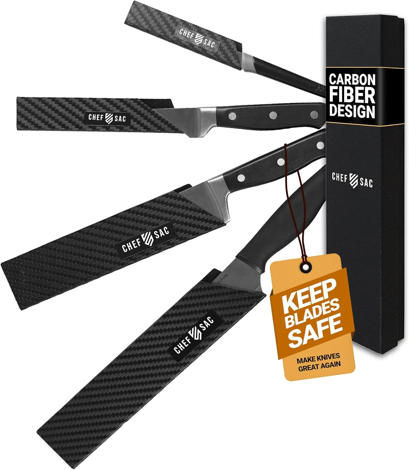 Chef Sac Knife Edge Guards - 4-Pack Durable ABS Sheath