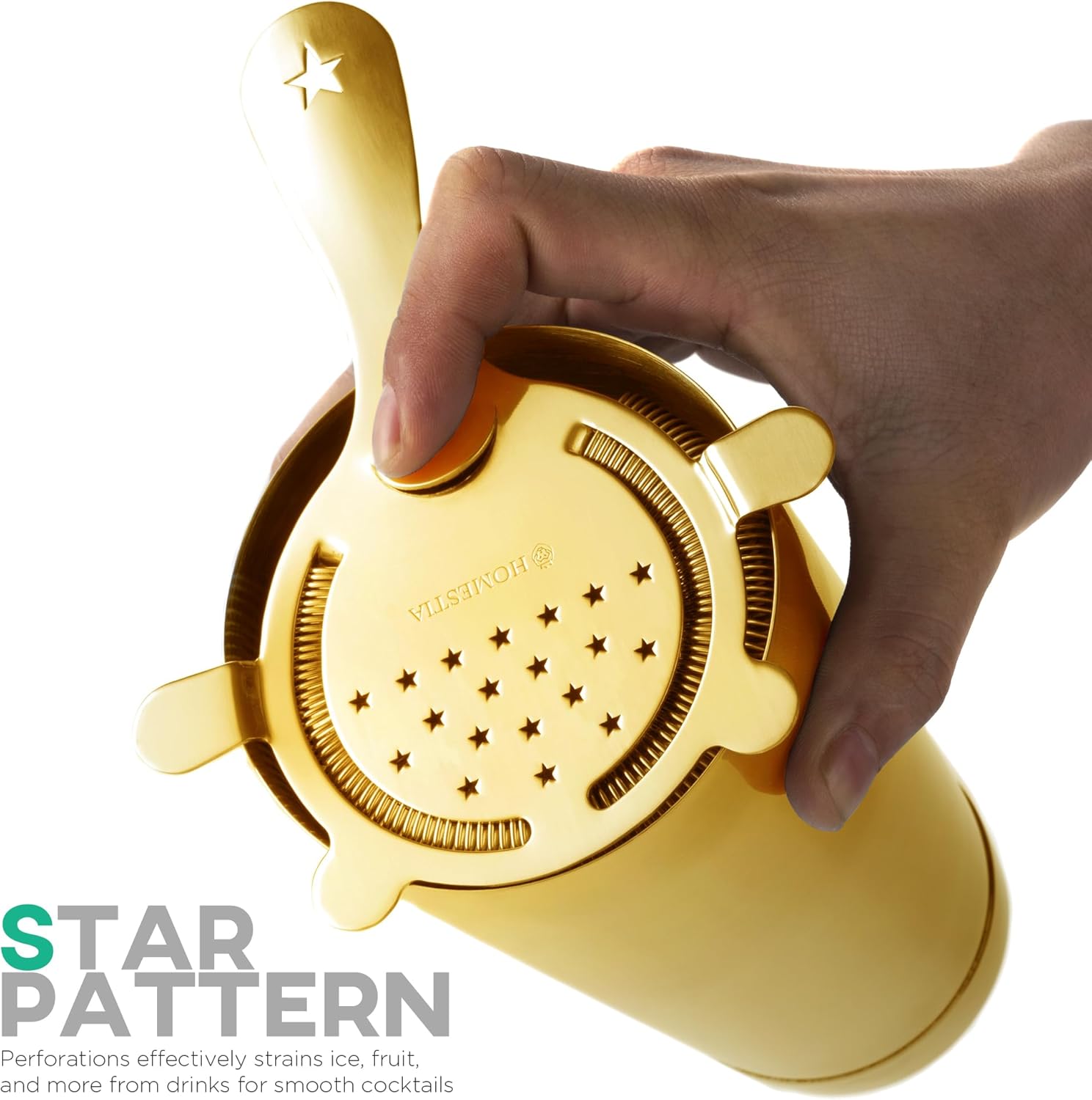 Homestia 4-Prong Star Pattern Bar Strainer 304 Stainless Steel
