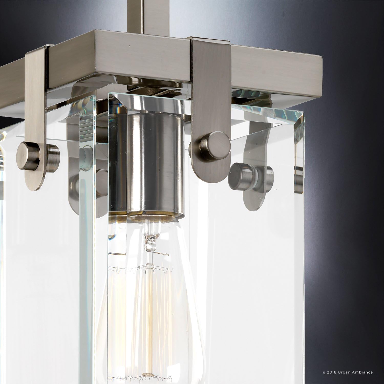 Urban Ambiance Farmhouse Pendant Light with Brushed Nickel Finish