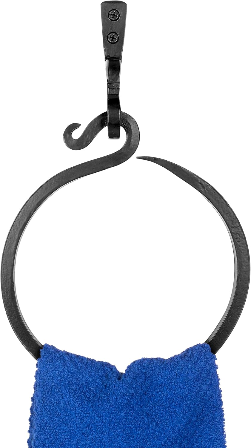 Stur-De Wrought Iron Towel Ring - Rustic Charm Durable Design