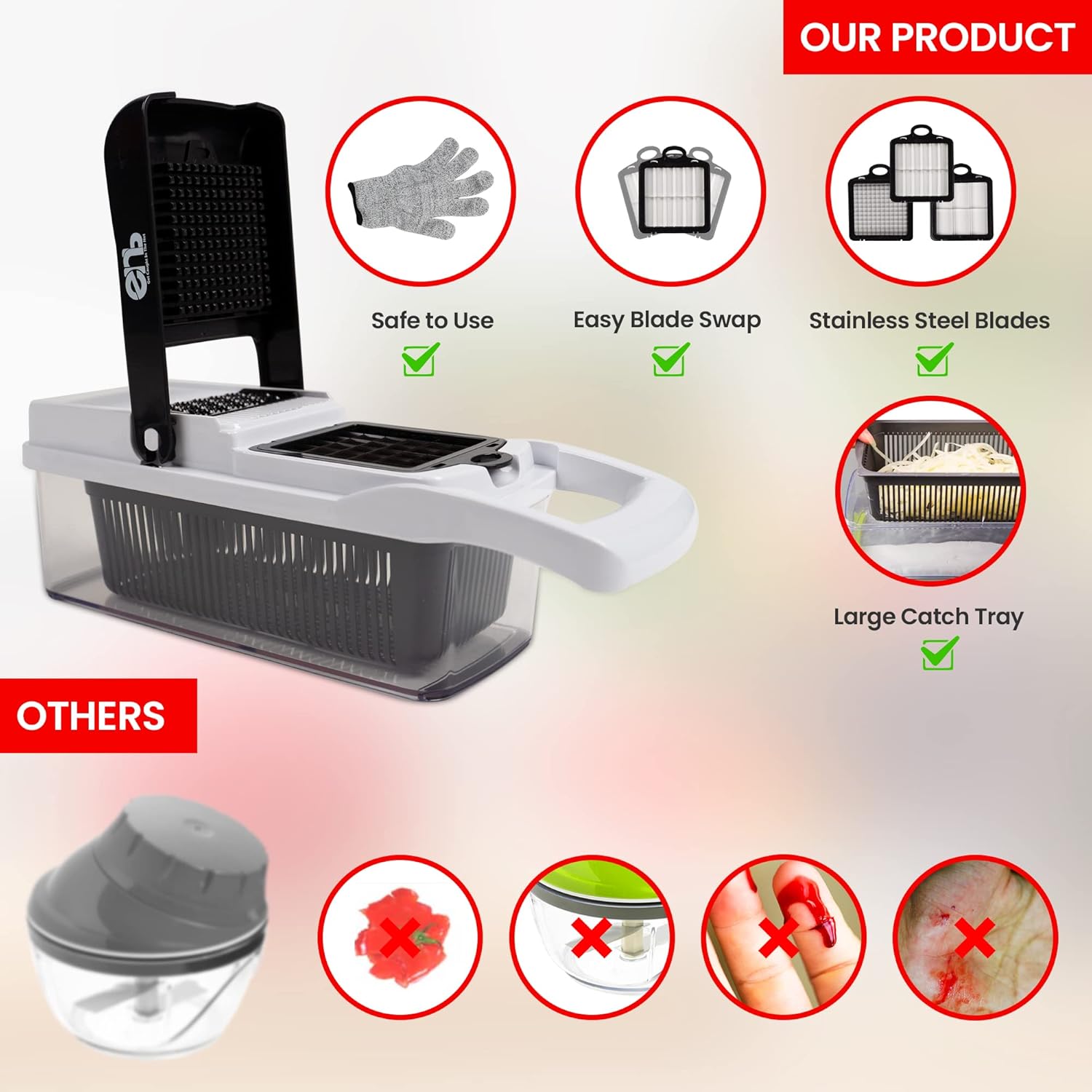 22-in-1 Veggie Chopper with Container and Gloves