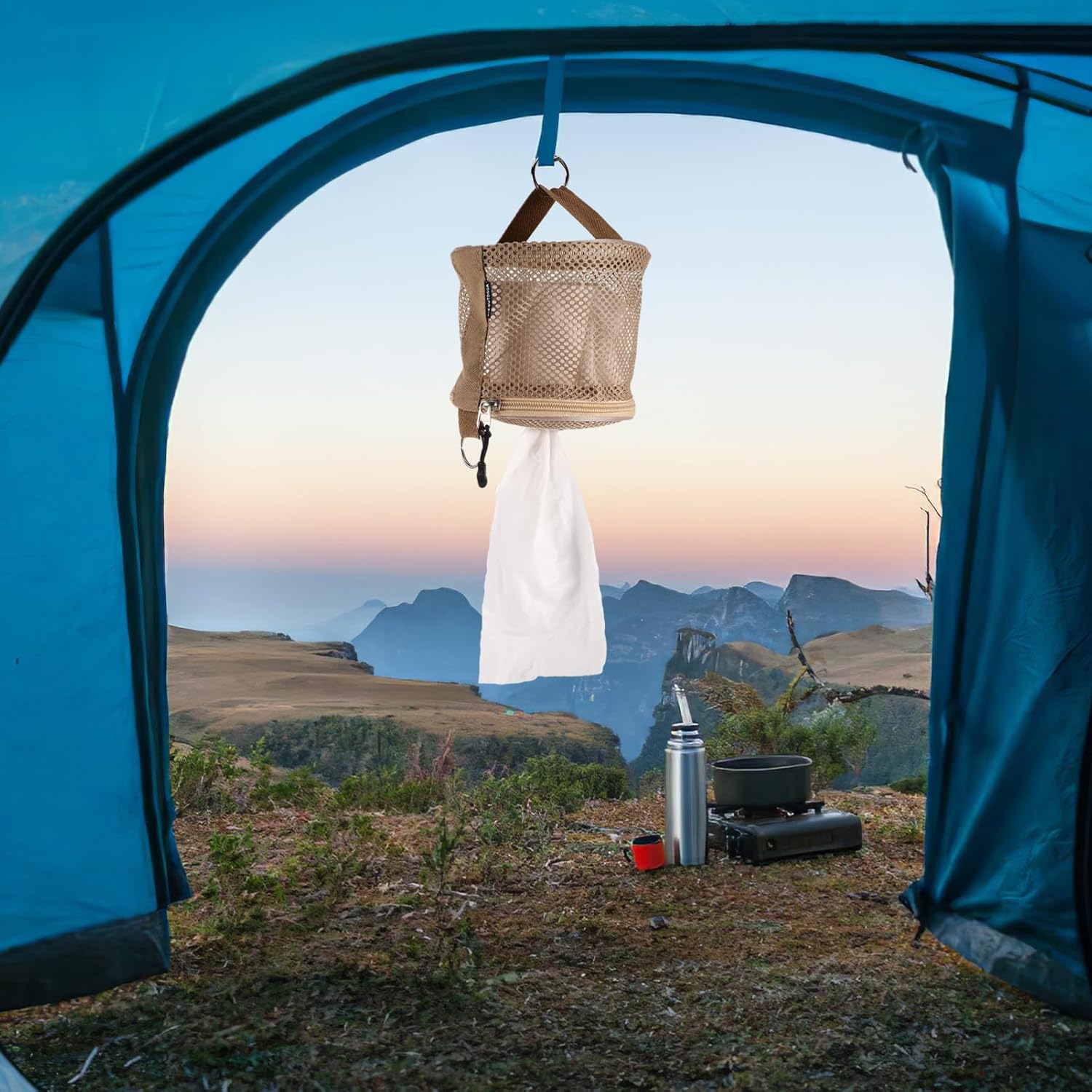 Portable Camping Toilet Paper Holder with Hanging Design