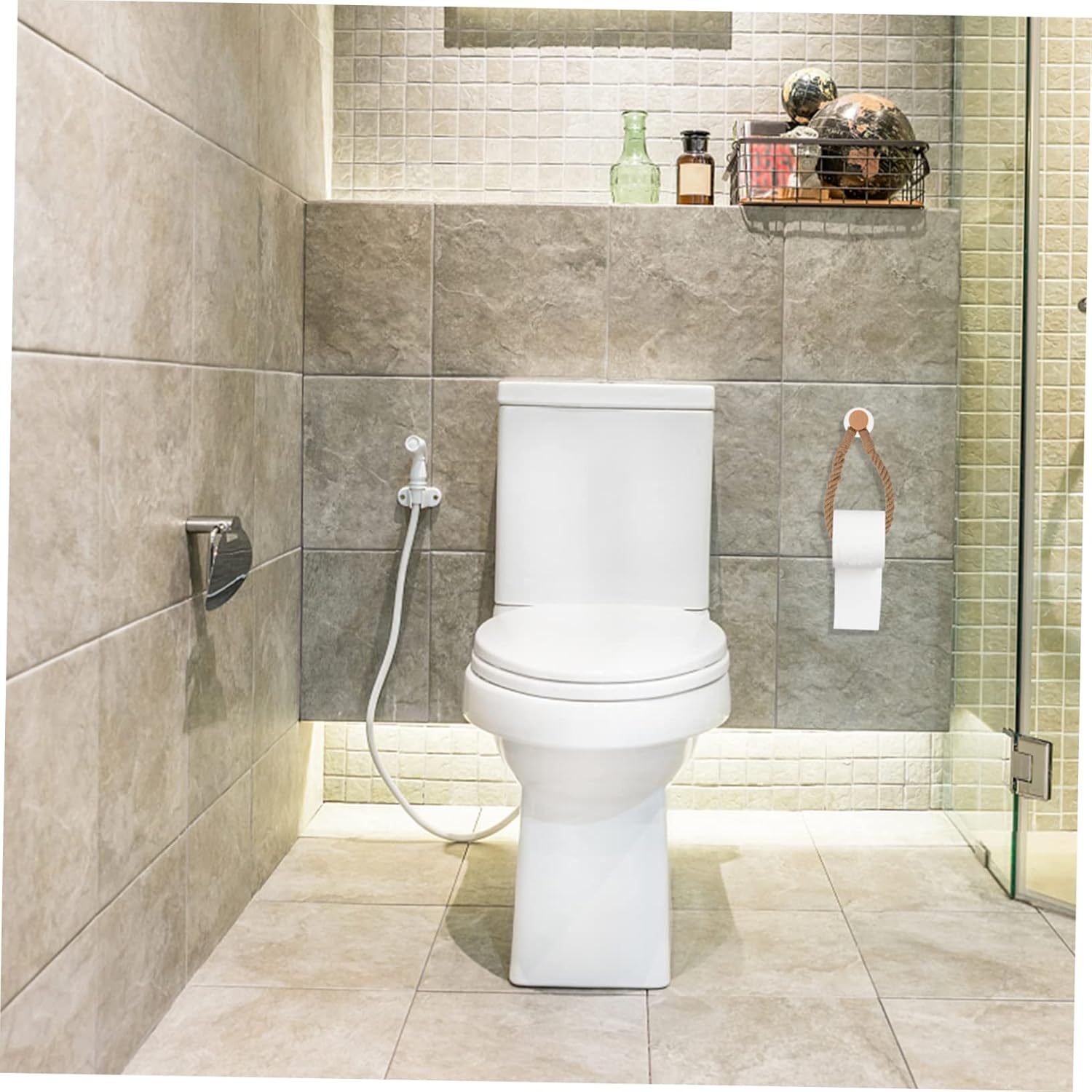 KONTONTY 1Pc Rope Toilet Paper Holder Space Saving 1