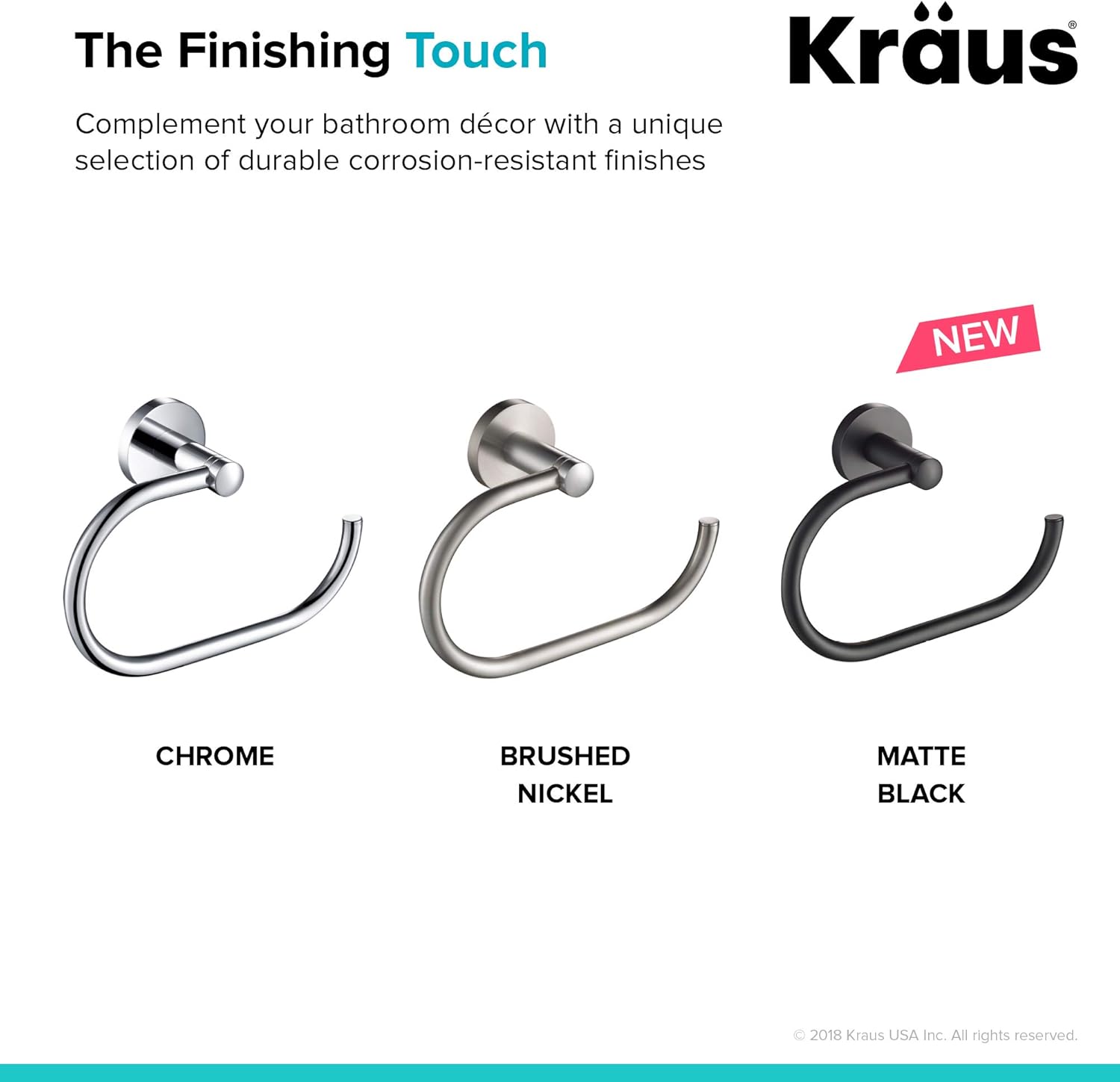 Kraus Elie Chrome Towel Ring KEA-18825CH