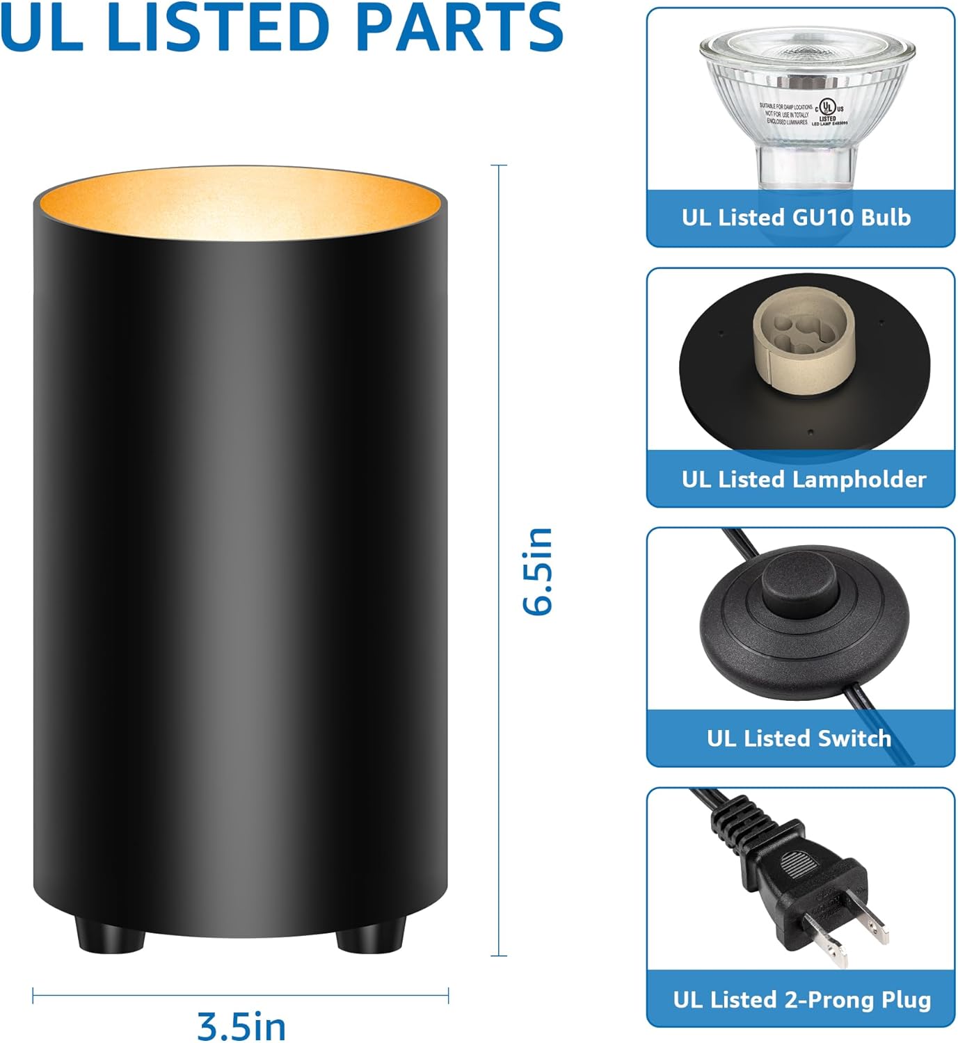 SUNVIE 2 Pack Floor Can Light Accent Lights with GU10 Bulbs