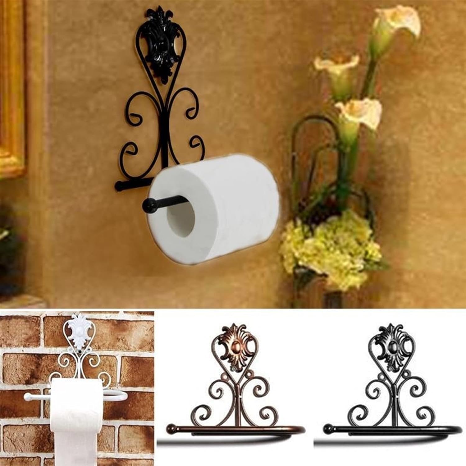 YAOLUU Toilet Paper Holder Retro Iron Style 1