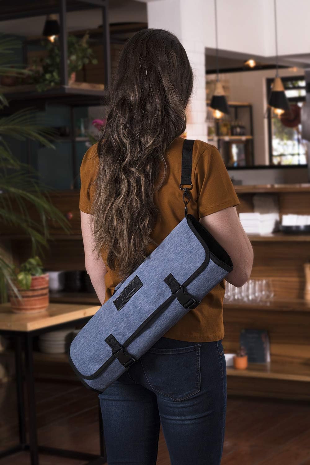 Asaya Chef Knife Roll Bag - 20 Pockets for Knives and Kitchen Utensils