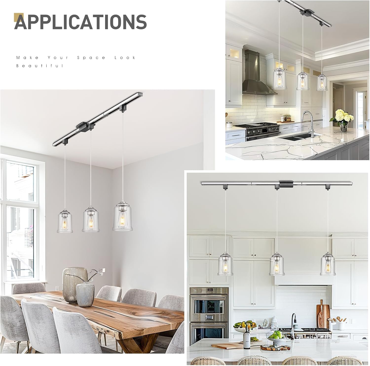 Zeyu 3 Light H Track Pendant Light Fixtures 1