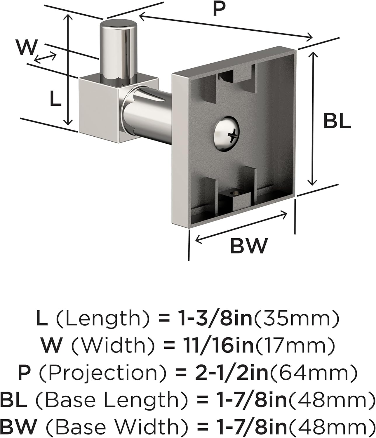 Amerock BH36070PN Polished Nickel Robe Hook
