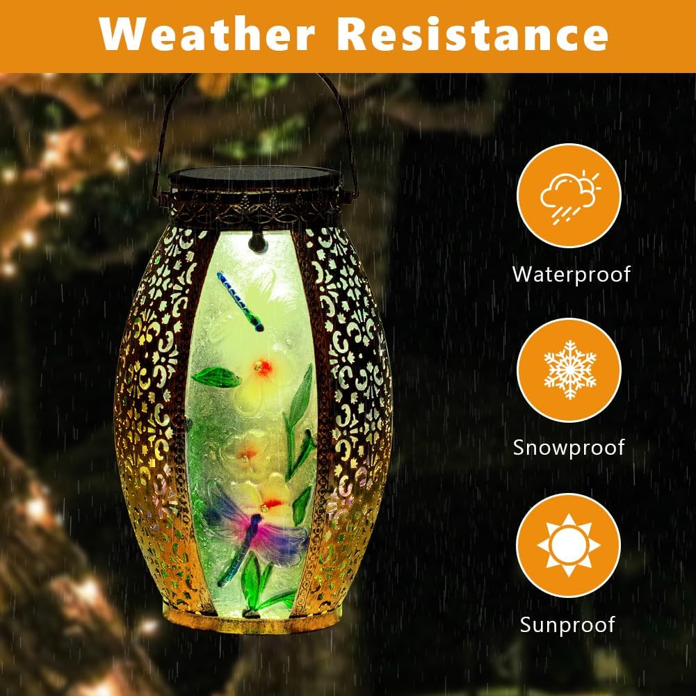 VEWOGARDEN Dragonfly Solar Lanterns for Outdoor Decor