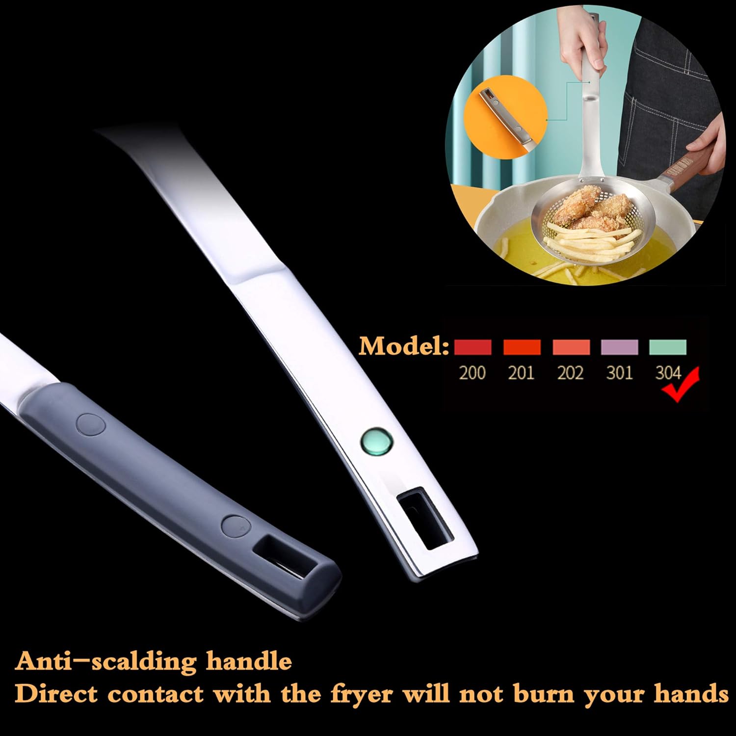 FJNATINH 145 Inch Stainless Steel Skimmer Ladle
