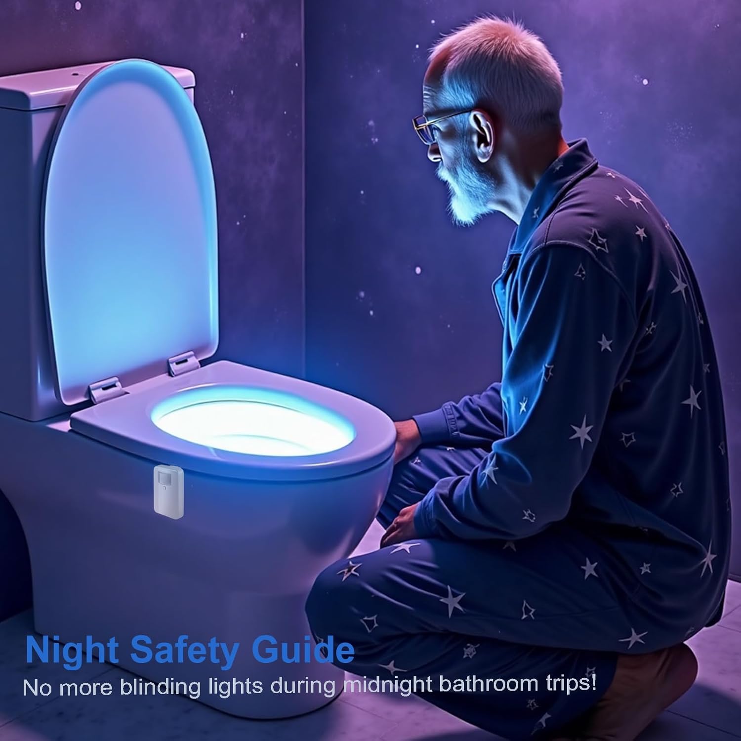 Chunace Toilet Bowl Night Light with 16 Colors