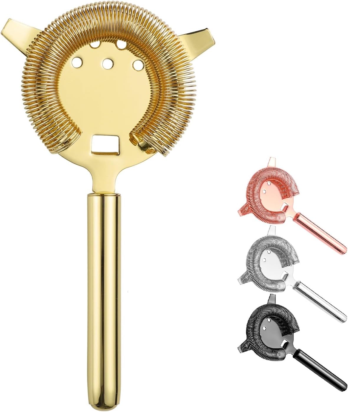 YUHWYI Bent Handle Cocktail Strainer - 4 Colors
