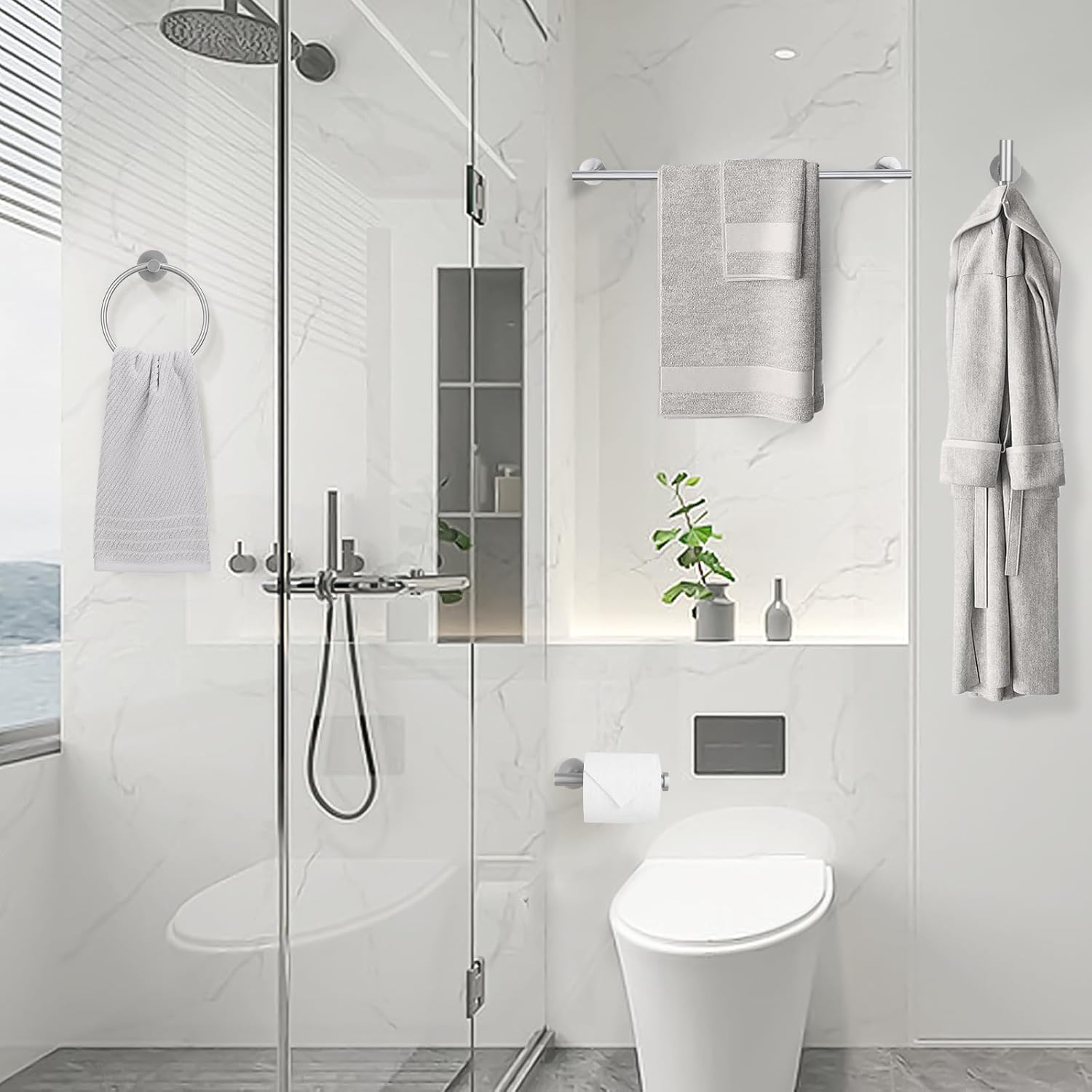 YACVCL 10-Piece Brushed Nickel Bathroom Hardware Set