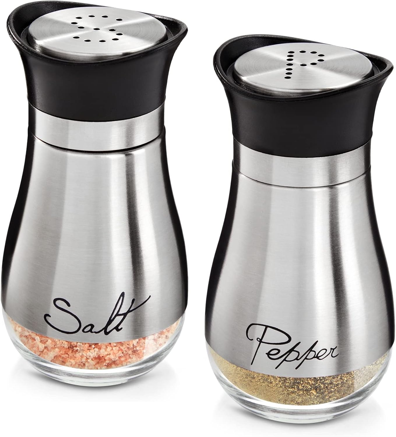 Juvale 4oz Stainless Steel Salt Pepper Shaker Set