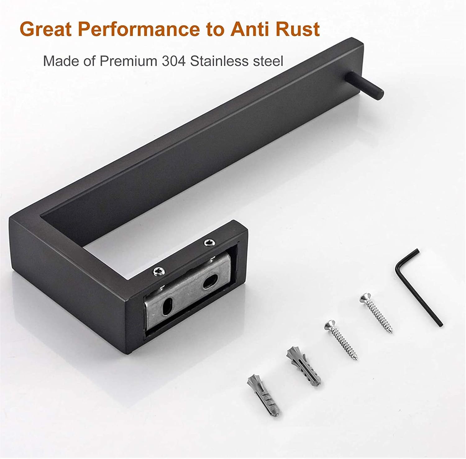 Nolimas Matte Black Stainless Steel Towel Ring Bar 1