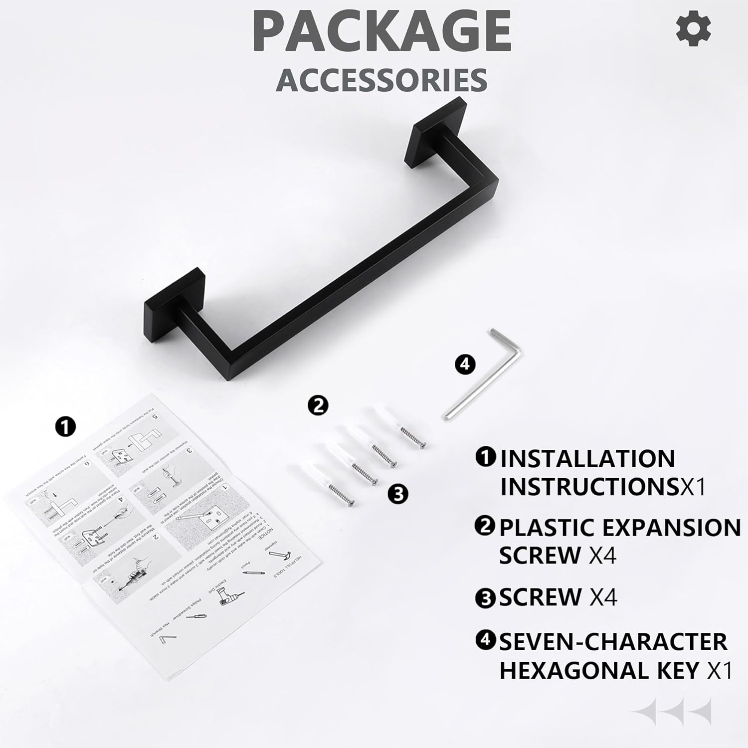 12-Inch Matte Black Stainless Steel Towel Bar