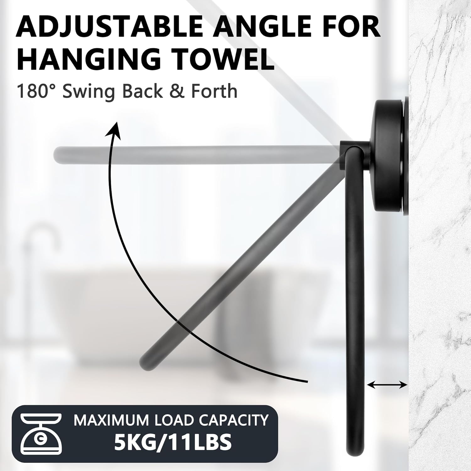 JOMOLA Suction Towel Ring Matte Black 1