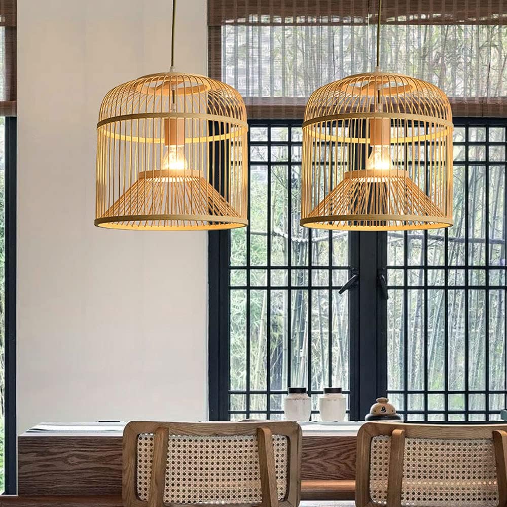 Hand-Woven Bamboo Pendant Lamp with Adjustable Height 1