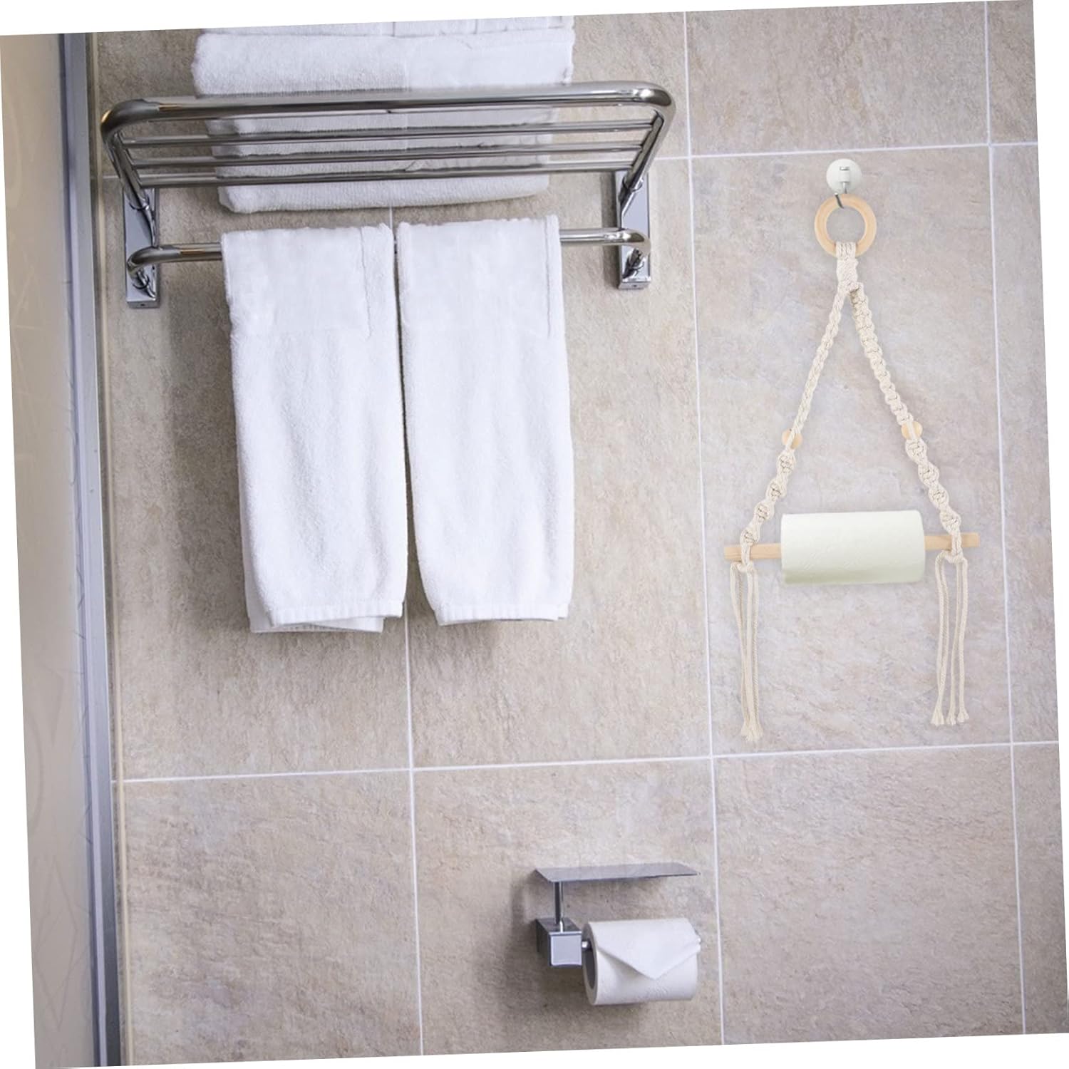 DOITOOL Bohemian Nautical Wall Mounted Paper Towel Holder