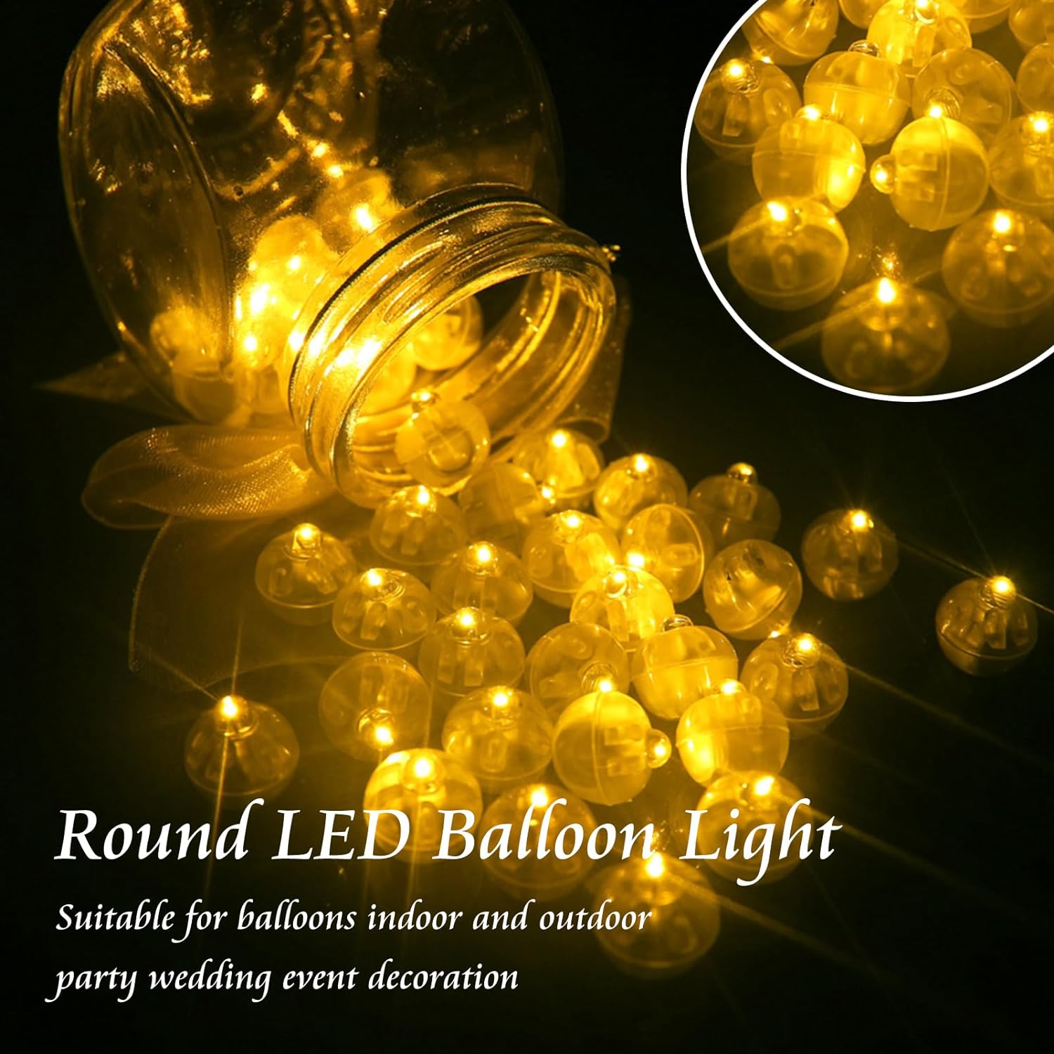 100PCS Waterproof Mini LED Balloon Lights Multicolor