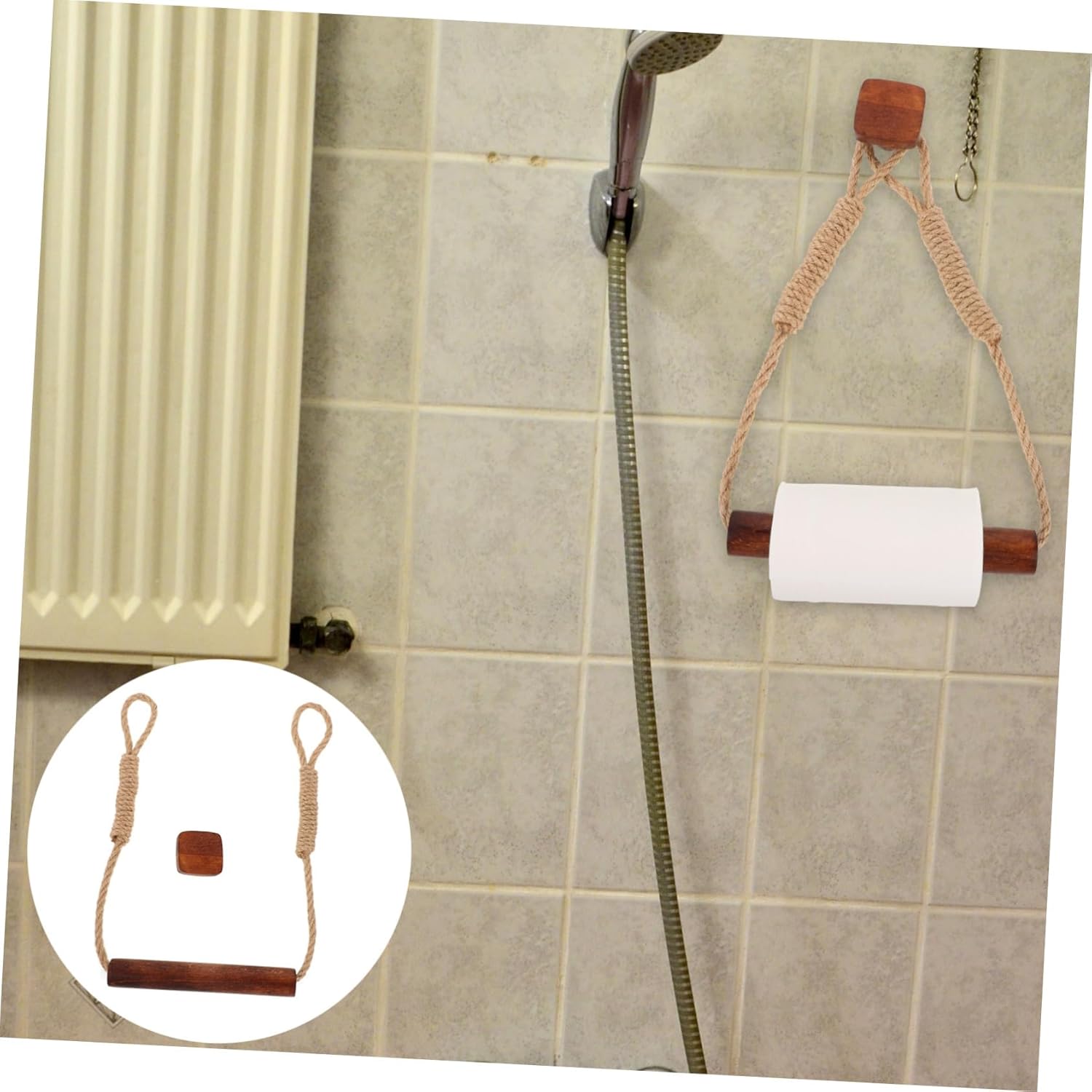 GANAZONO Wall Mounted Toilet Paper Holder Decorative Rack 1