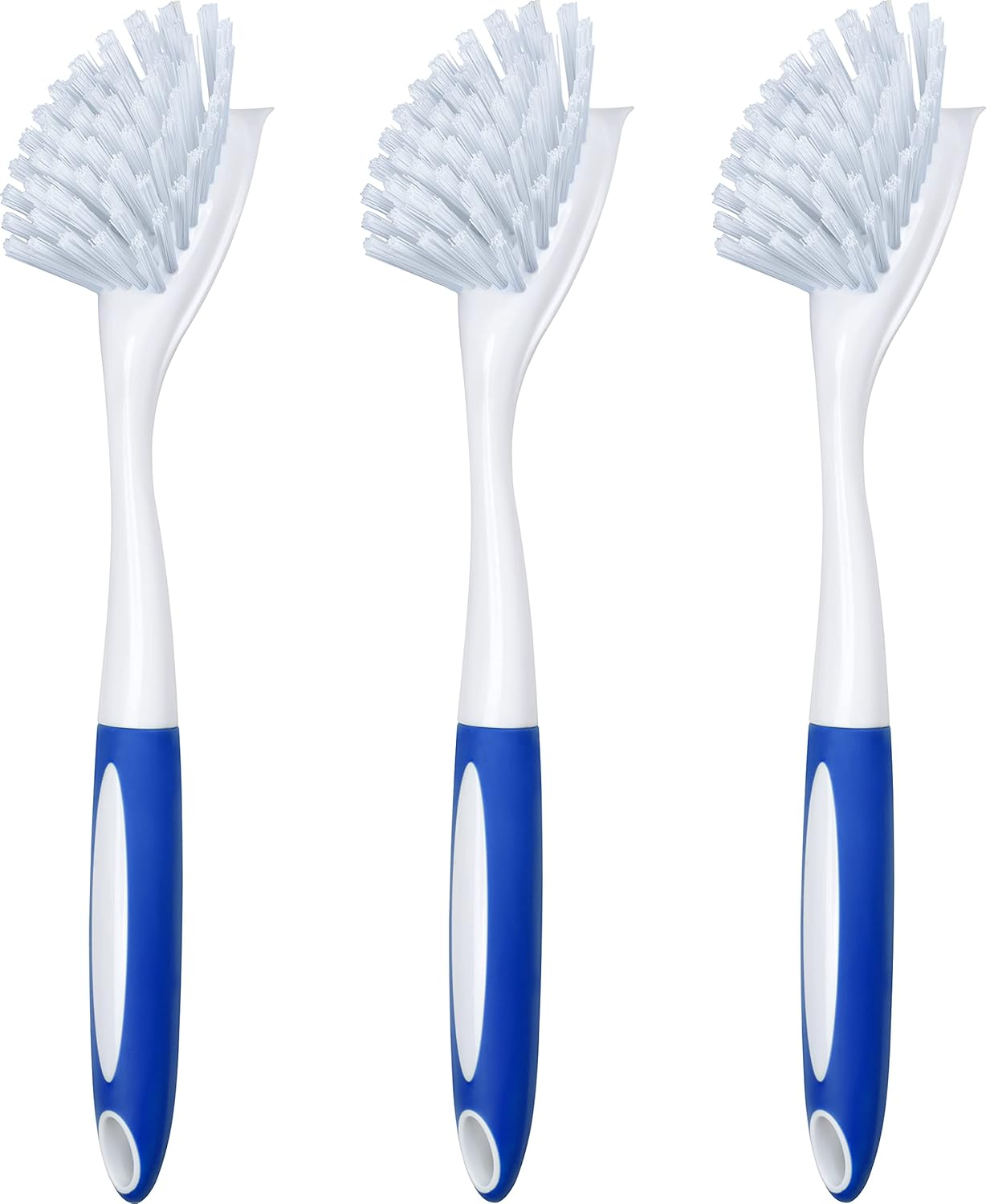 SPOGEARS 3 Pack Dish Scrubber with Scraper and Grip Handle