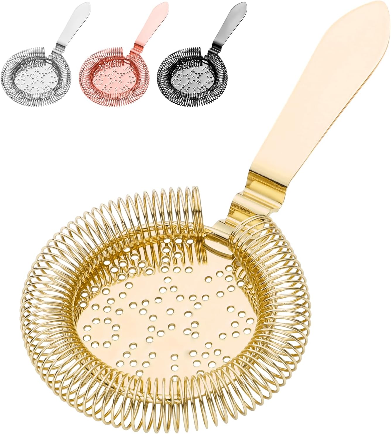 YUHWYI Bent Handle Cocktail Strainer with 4 Colors
