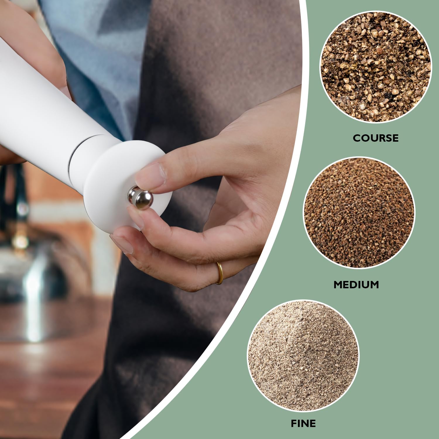 ManGotree Wooden Salt Pepper Mill Set