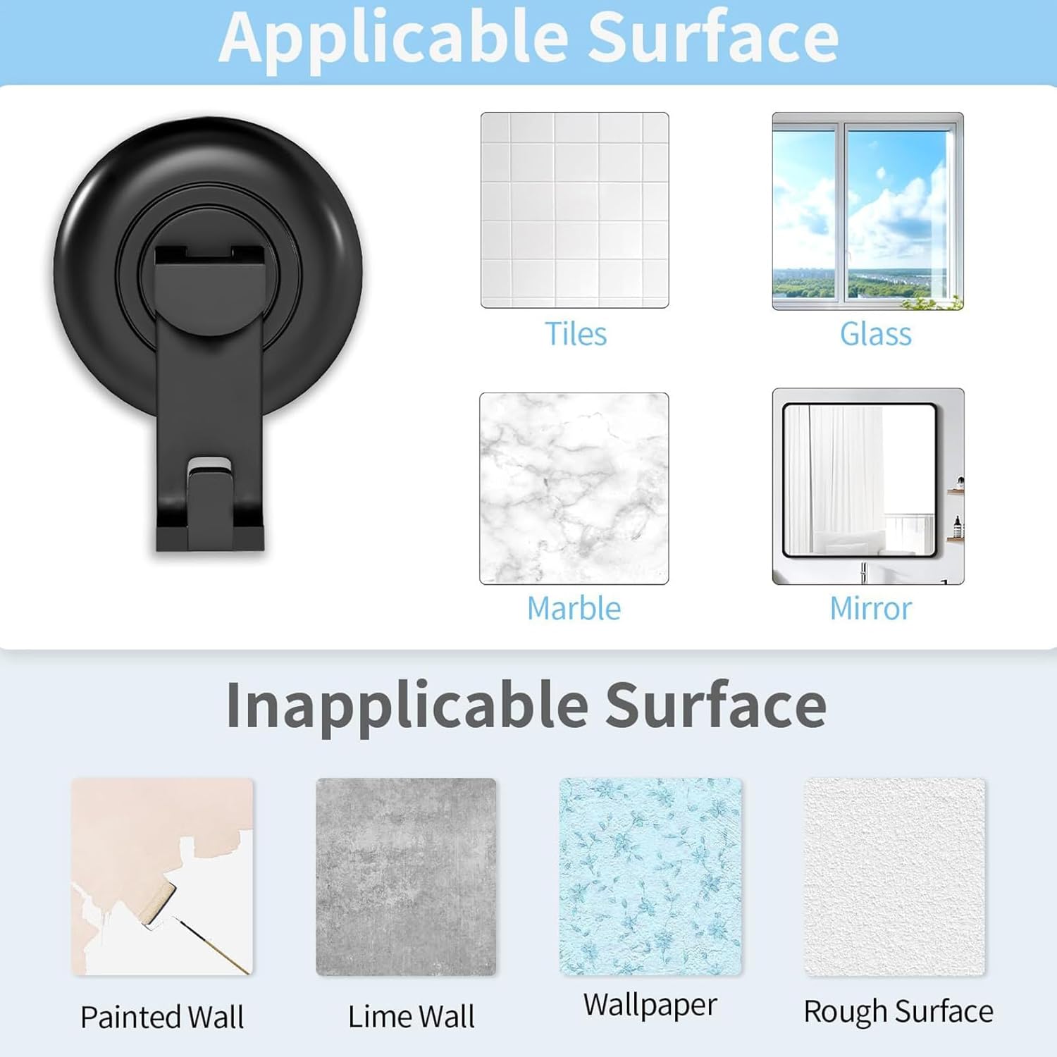 Strong Suction Cup Hooks for Shower Wall